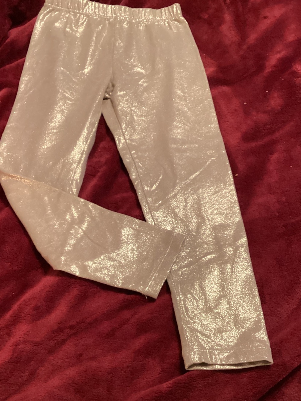 Kids Shimmery Gold Stretch Leggings